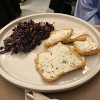Black cabbage with “pannele” and vegan riccota at UNO Caffé Olistico in Bologna
