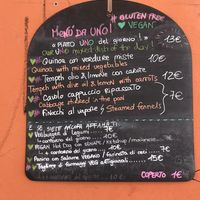 Menue of the day  at UNO Caffé Olistico in Bologna