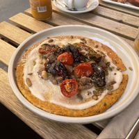Lental pancake with vegetables  at UNO Caffé Olistico in Bologna