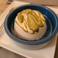 Pistachio pannacotta at UNO Caffé Olistico in Bologna