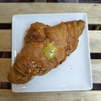 Savory croissant with pistachio cream at UNO Caffé Olistico in Bologna