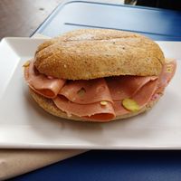Panino con Mortadella at UNO Caffé Olistico in Bologna