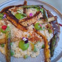 Risotto with roasted king oyster mushrooms at Bellevue in Stuttgart