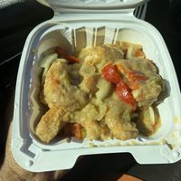 The infamous Shrimp and grits with a sprinkle of grits...  at Dodah's Kitchen in Baltimore