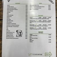 Menu with vegan options   at Eleni's Bakery in Kingston