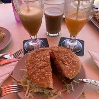 Vege burger  at Surf Corner Veggie Tapas Cafe in Lanzarote