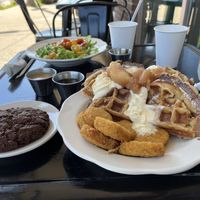 Chicken and waffles / Mexican snickerdoodle  at Madame Zuzu's in Highland Park