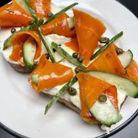 Carrot Lox Toast (GF option)  at Madame Zuzu's in Highland Park