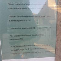 Vegan menu at Pomegranate in Seaford