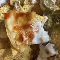 My partner isn’t vegan, so he ate these anyway. 100% not vegan as his least favourite vegan cheese is Sheese! Also, the cheese pull was insane even for regular cheese.  at Old Plough in Seaford