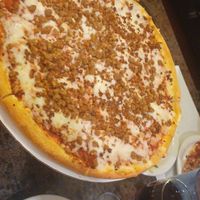 Vegan sausage and meatball ! at Zois Pizza in Seymour