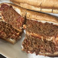 Meatball sub (not sure how these are meatballs though) at Zois Pizza in Seymour