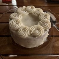 Carrot cake with cream cheese icing  at Pangea Tavern in Avon