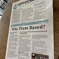 Front of menu at Hippocrates Healthy Eatery in Randwick