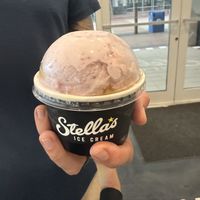 Strawberry with sunny bunny on the bottom (med size)  at Stella's Ice Cream - N 8th St in Boise