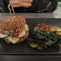 Delicious burger  at Spajz Nyers Vegan Bistro in Sopron