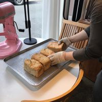 Veggie bread just fresh out of the oven.. delicious smell  at Zero Table in Daegu