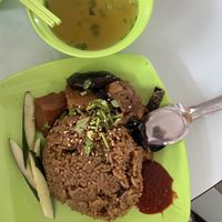 Yam rice - too mushy for the rice and it needs a good splash of gravy  at FZ Vegetarian 风竹 in East Singapore