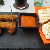 burrito non piu con palitos de soja y salsa picante at Cerveceria La Raposa in Oviedo