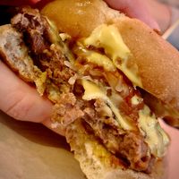 Damn bastard burger, just perfect! at Cerveceria La Raposa in Oviedo