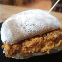 Pincho de picadillo vegan at Cerveceria La Raposa in Oviedo