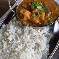 Aloo Mutter w/fresh cilantro.  at Indian Oven in Columbus