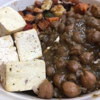 Perfect balance bowl- tofu, brown basmati, chickpea masala at Choolaah in Pittsburgh