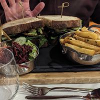 Mushroom burger 🍔 at Quinta Do Furão in Santana