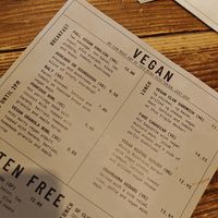 Vegan Menu at Anna's Cafe-Bar-Convenience in Weir