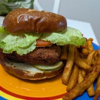 Vegan fried chicken sandwich at Stella's Lounge in Grand Rapids