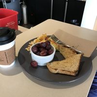 Quiche (non-vegan) at Isaac's Coffee in Salem