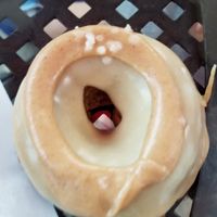 Salted caramel pumpkin vegan donut at Carabello Coffee in Newport