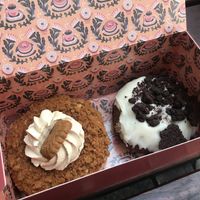 Biscoff cream and cookies and cream donuts  at Brammibal's Donuts - Alexanderplatz in Berlin