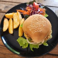 Chickpea burger at Good Burger in Pai