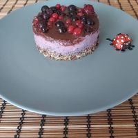 Raw τσιζ κέικ με φρούτα του δάσους  at Nick's Restaurant Bar in Kos