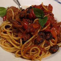 Vegan Spagetti with meat balls at Mom's Kitchen in Kos