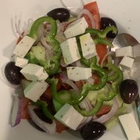 greek salad with vegan feta at Mom's Kitchen in Kos