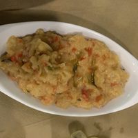 eggplant salad (tastes very „smoky“ but yummy) at Mom's Kitchen in Kos