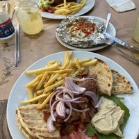 vegan moussaka and vegan gyros plate at Mom's Kitchen in Kos