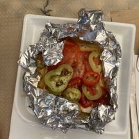 vegan baked feta   at Mom's Kitchen in Kos