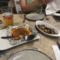 Baked feta and garlic mushrooms  at Mom's Kitchen in Kos