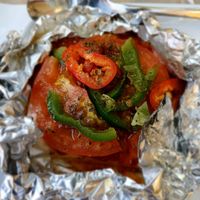 Baked vegan feta at Mom's Kitchen in Kos