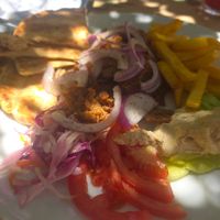 Vegan gyros plate at Mom's Kitchen in Kos