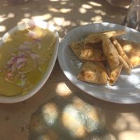 Split pea dip and pitta at Mom's Kitchen in Kos