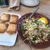 Tambule and vegan tyropitakia at Mom's Kitchen in Kos