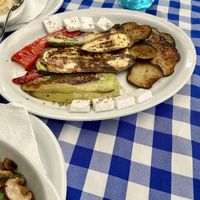 Grilled herby veg with fake feta  at Mom's Kitchen in Kos