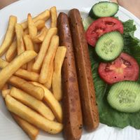 Tofu hotdogs very nice 👍  at Mom's Kitchen in Kos