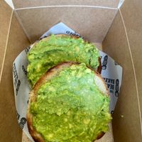 Avocado bagel at The Bearded Baker in Edinburgh
