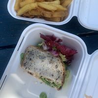 Best sandwich in the world to make you feel like a giant.  at The Vegan Street Food Company in Worthing