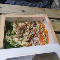 Sweet potato mash hot box at The Chic Pea in Falmouth